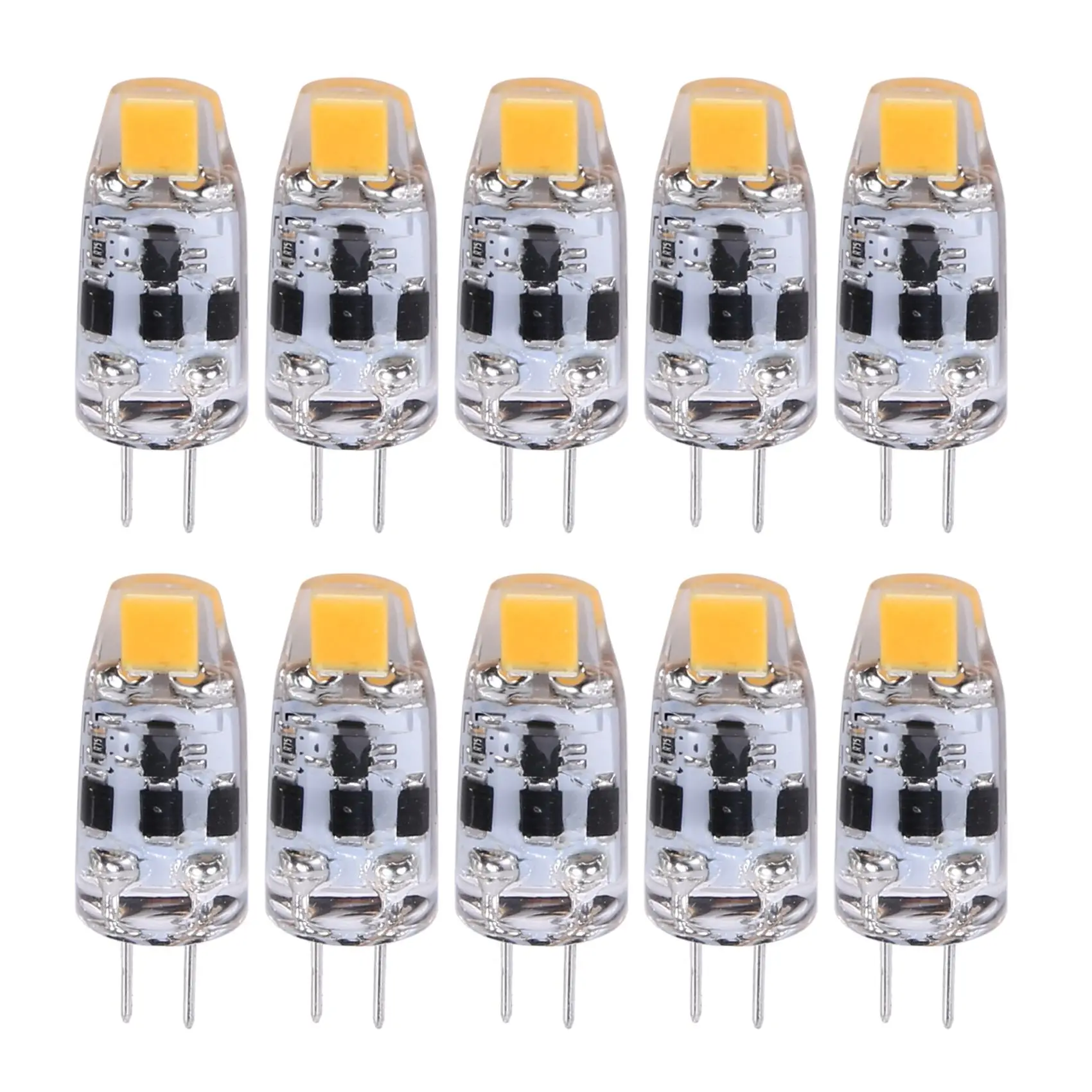 Лампа G4 2 W Светодиодна крушка G4 се Равнява на Заменяемой Халогенна лампа с мощност 20 W G4 База G4 Ac/Dc12V-24V Топло бяло 10шт