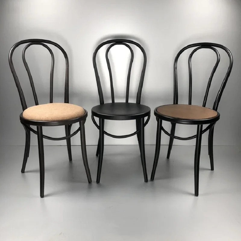 Железен стол IHOME Sanna, трапезария стол в ретро стил Виенски стол, най-лесният цялата стол с повърхността, промишлен стол с U-образната облегалка, Творчески стол