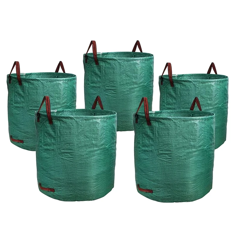 5 Опаковки 72-Галлонного Градински торба За боклук С Дръжки, Сверхмощного Торба За боклук Край басейна На Морава За Зареждане на Листа, Двора на отпадъците (H30in X D26in) Трайно