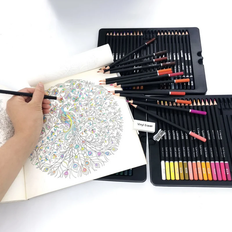 Професионални 72 Маслени Цветни Молив Комплект Моливи Художник, за да Colorization Книги от Серията Premium Artist Soft Drink за рисуване на скици