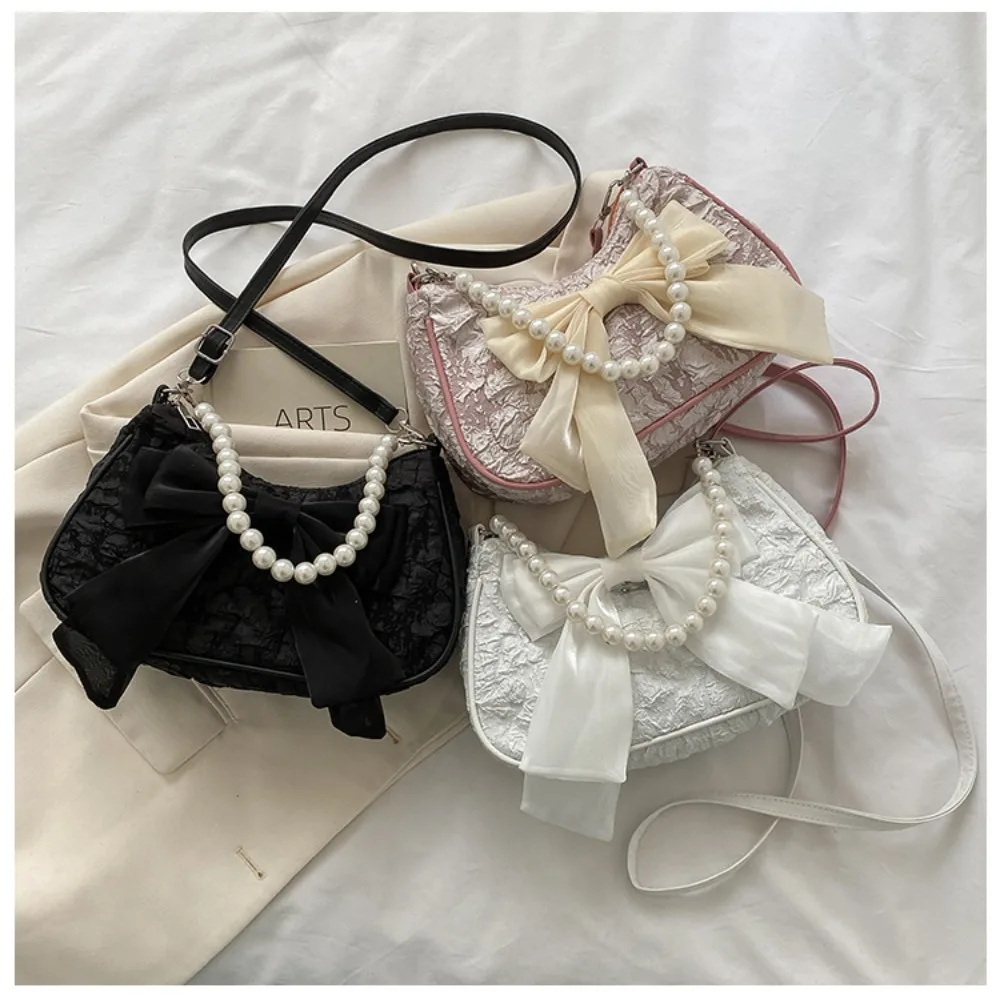 Холщовая перлена дамска чанта с високо качество изкуствена кожа с лък, чанти през рамо, перлена модни холщовая тенденция чанта на рамото за жени