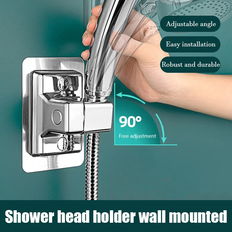 Титуляр душ лейки от ABS, стенни душ-часова, самоклеящийся регулируеми ръчно завъртане на стена, аксесоари за баня