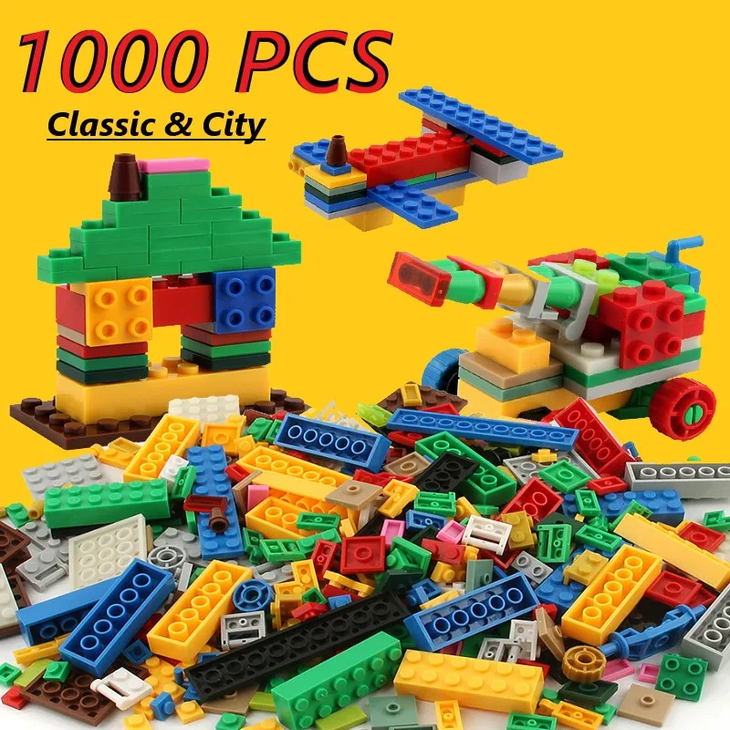 НАПРАВИ си САМ 1000 БР Класически части, строителни блокове, Забавни комплекти, Градски Креативни Играчки за възрастни, MOC Creative Designer