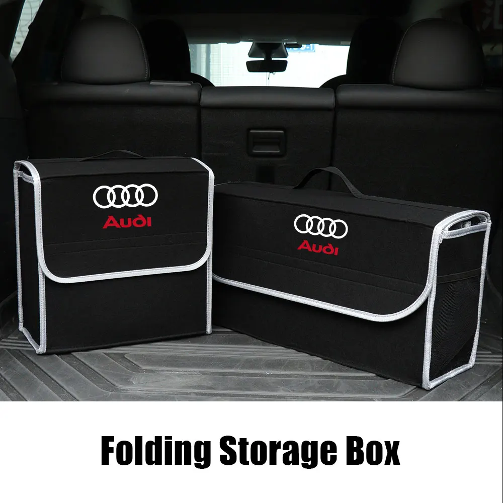 Кутия За Съхранение на Багажника на Колата Сгъваем Войлочный Авто Органайзер за Подреждане И Прибиране на Audi S RS A3 A4 B8 8P 8V A6 C7 A5 Q5 B7 B6 B9 A1 A2