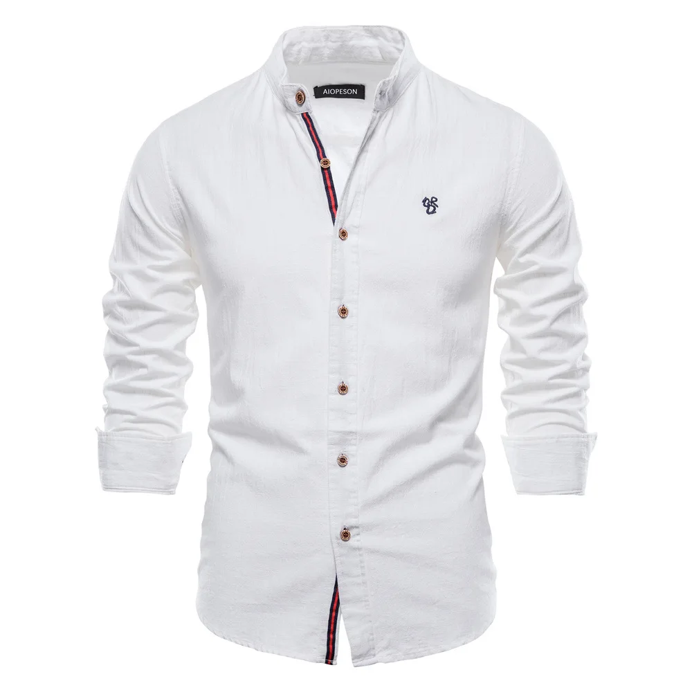 2024 Нов Стил Ризи с дълъг ръкав за Мъже Дишащи Удобни Висококачествени Маркови памучни блузи Бизнес и Ежедневни Мъжки дрехи Голям размер