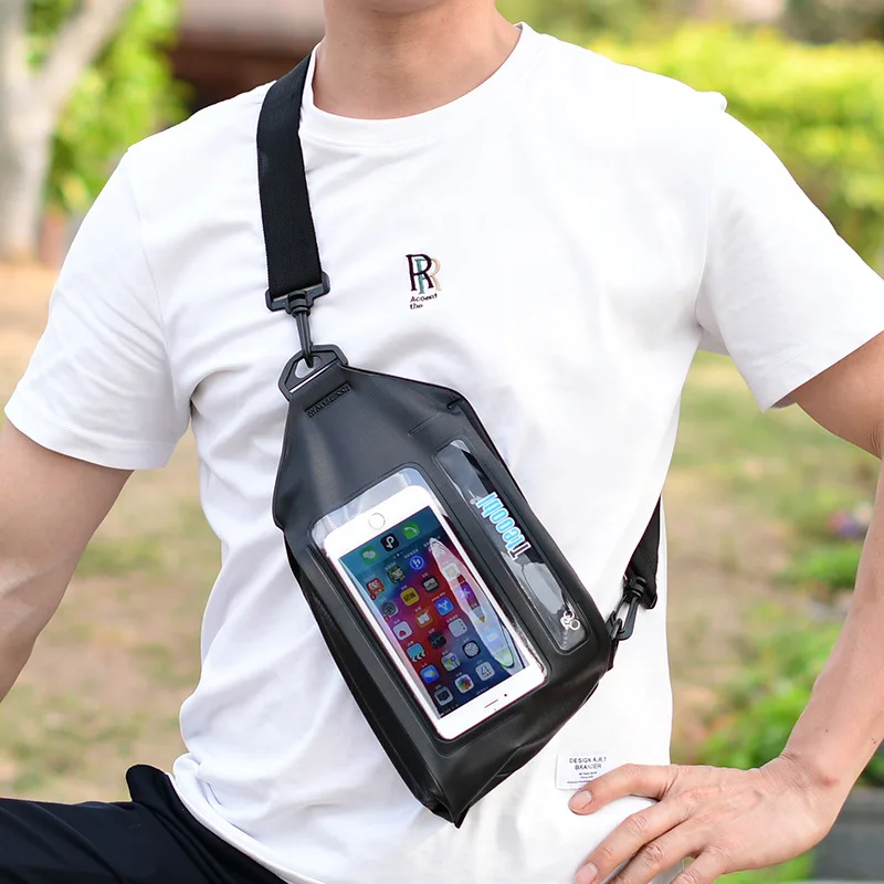 Спортни отличителни чанти За езда, водоустойчив Малка раница през рамо Водоустойчива чанта за мобилен телефон, доставка със сензорен екран, Ежедневен Отдих