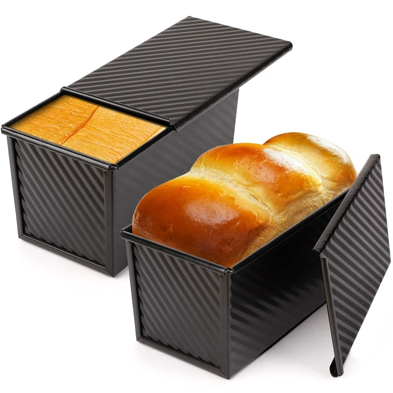 Форма за хляб, 2 опаковки, форма за хляб с незалепващо покритие, с покритие От въглеродна стомана, форма за печене с капак за форма за печене, трайни хляб