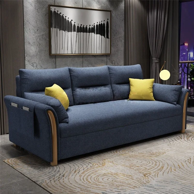 Гореща разпродажба на мека мебел за дневна модерни тъканни комплект дивани разтегателен диван мебели