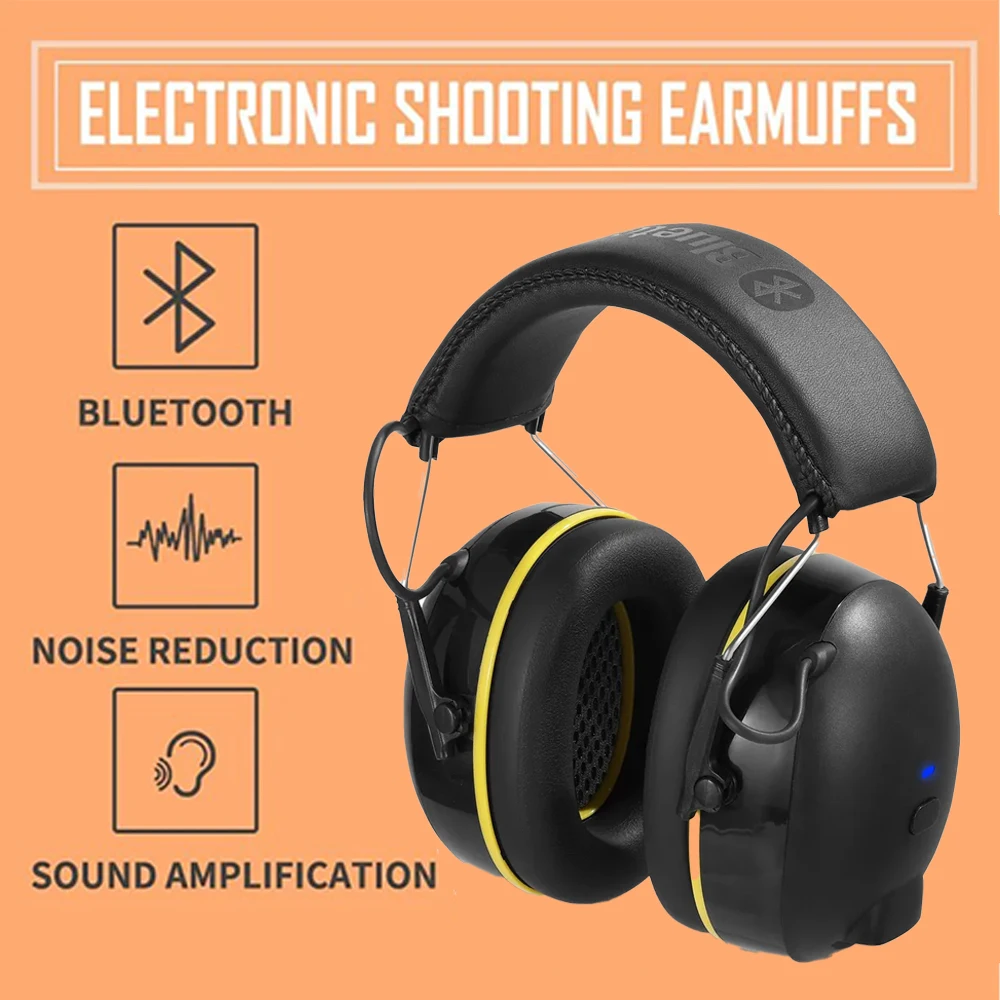 Електронни слушалки 5.0 Bluetooth слушалки за защита на слуха, слушалки за сигурност на музика, за намаляване на шума, зареждане