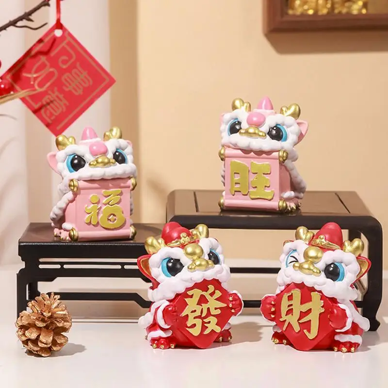 2024 Китайската Нова Година Фигурка на Дракон Небьющийся Дизайн Традиционен Дракон мини Украшение За Дома Кавайные Украса на Стаята