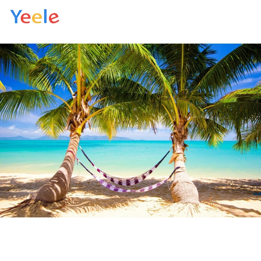 Летен Крайморски плаж, люлка от кокосовата палма, детски фотофоны, индивидуални детски фотофоны за фотостудий
