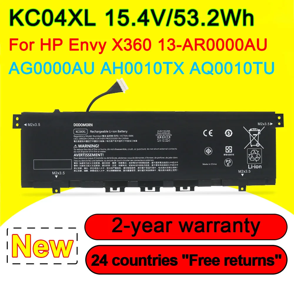 53,2 Wh Батерия KC04XL за HP Envy X360 13-AG 13-AQ 13-AH 13-AQ0010TU AH0010TX AH0001NW AH0003NE HSTNN-IB8K TPN-W133 15.4 В