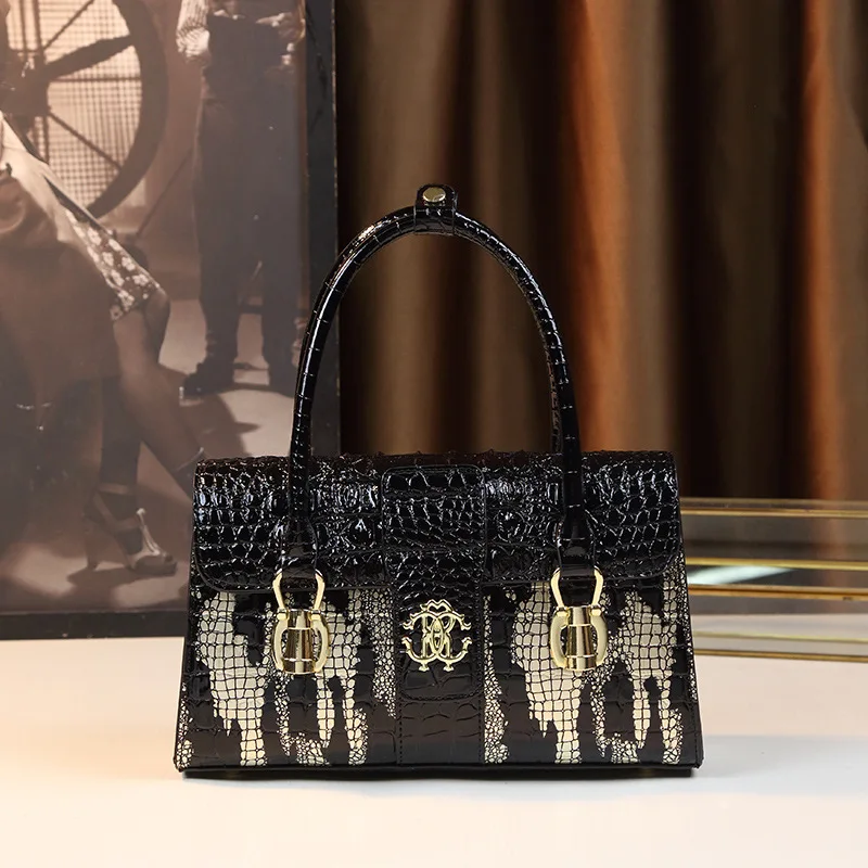 Чанта-тоут 2023, нова дамска чанта, подобрен змия модел чанти с горната дръжка за чанта-месинджър на рамото за дамите