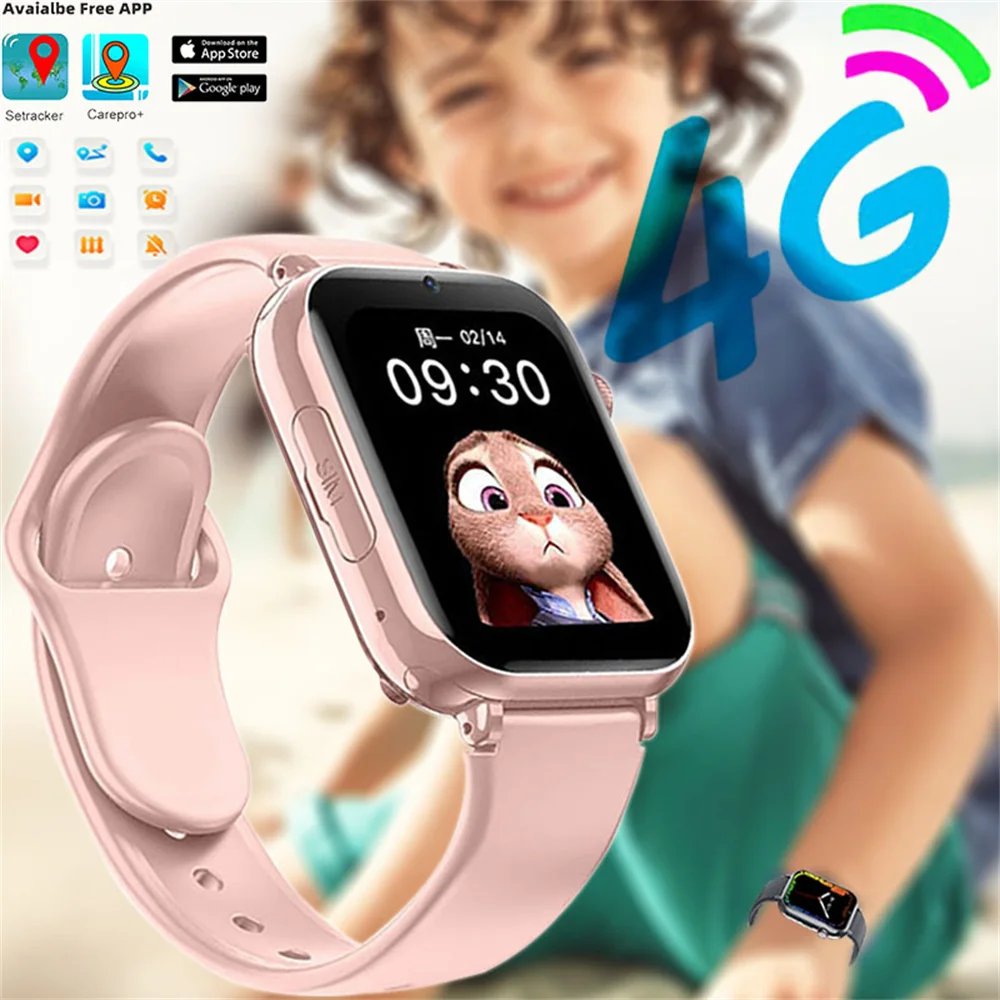 4G СИМ-карта Детски Смарт Часовници 1,85 инча С Пълна Докосване Smartwatch С WeChat Видео Чат стая за Камерата Отдалечен на бебето следи Смарт Часовници