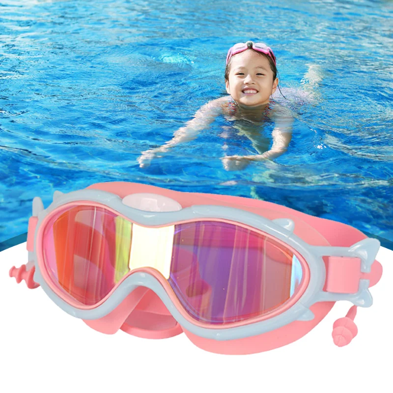 Детски херметични очила за плуване от водоустойчив силикон с затычками за ушите, очила за плуване, унисекс, безопасни, меки очила срещу замъгляване за професионални спортове