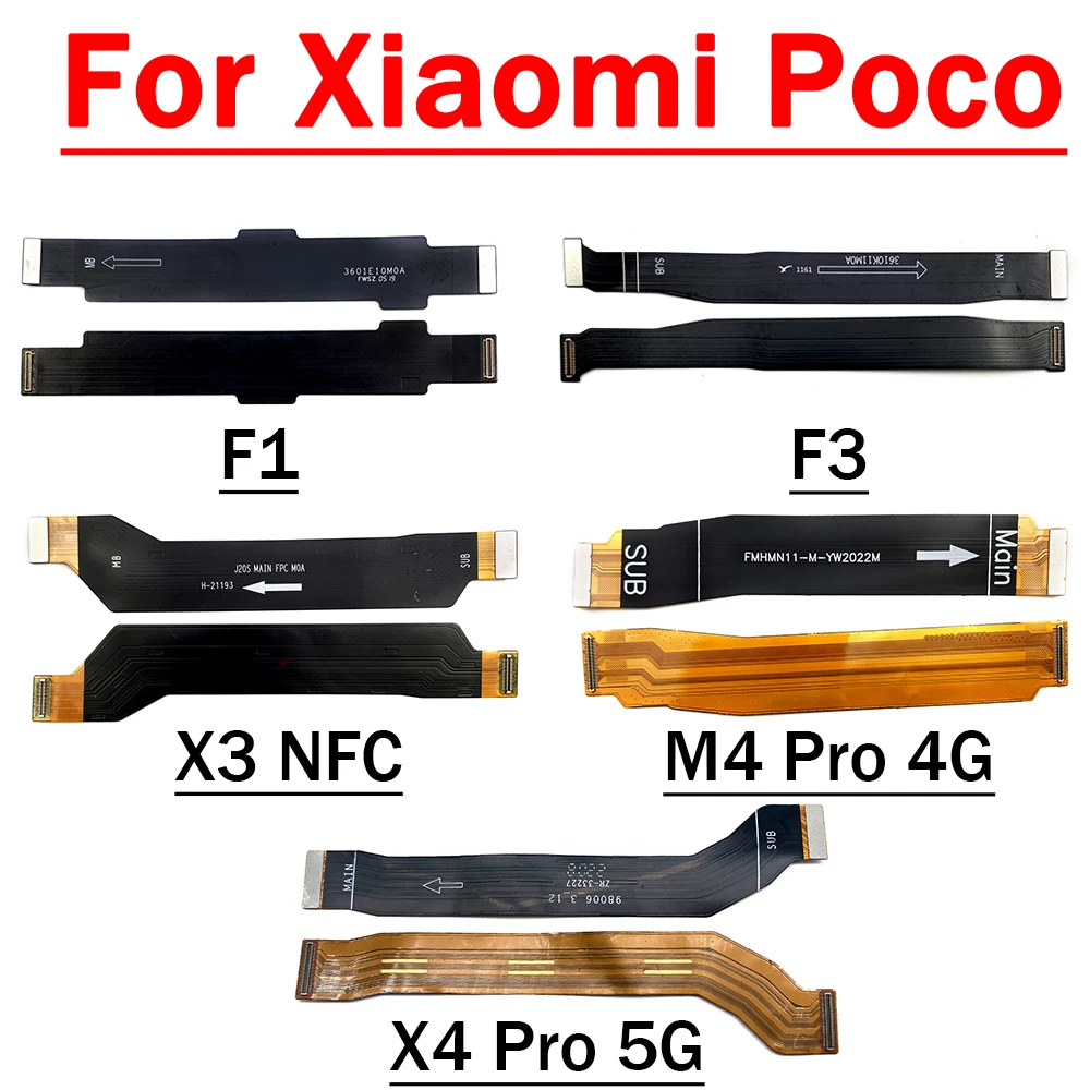 50шт Оригинален Нов Жак Основен Дънната Платка LCD дисплей Гъвкав Кабел, Ремонт на детайли За Xiaomi Poco X3 NFC F3 GT F2 X4 M4 Pro 4G 5G