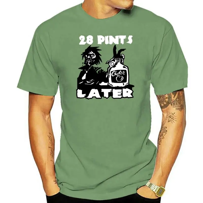 Памучни тениски 3D 28 Пинта (Дни) по-Късно, Немъртви Зомбита, Вкусна Тениска За Пиене Сайдер в Западен Стил, Лятна тениска 0