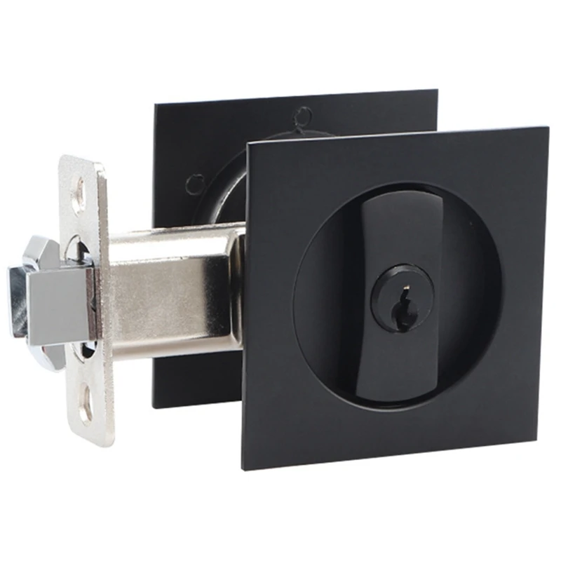 Джобен автоматично заключване на вратите Black Door Contemporary Privacy Квадратен автоматично заключване на вратите Плъзгаща врата заключване с ключ