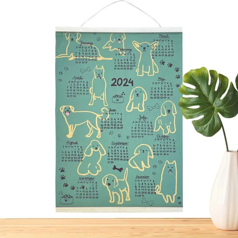 Спално бельо, Календари 2024 Сладки Кученца Месечен Окачен Оксфордския планиране на Календар Календар за 12 Месеца От януари До декември 2024 2024 Офис