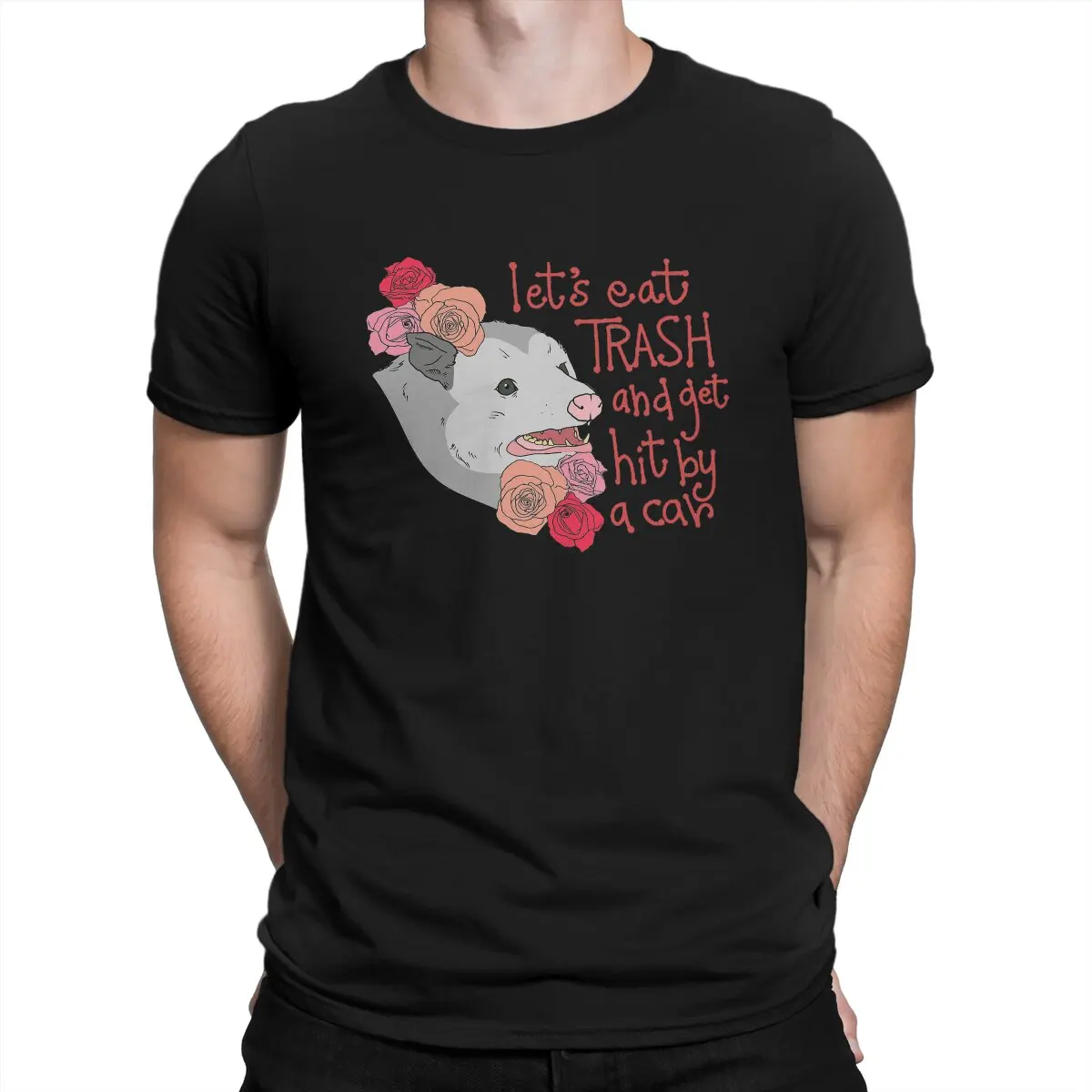 Let ' s Eat Trash Meme Мъжка Тениска Opossum Mouse Animal Новост, Тениски С Къс Ръкав И Кръгло деколте, 100% Памук, Дрехи С Принтом 0