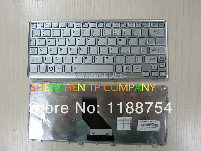 Новата клавиатура за Toshiba Satellite T210 T210D T215 T215D версия за САЩ сребрист цвят със сребърна рамка