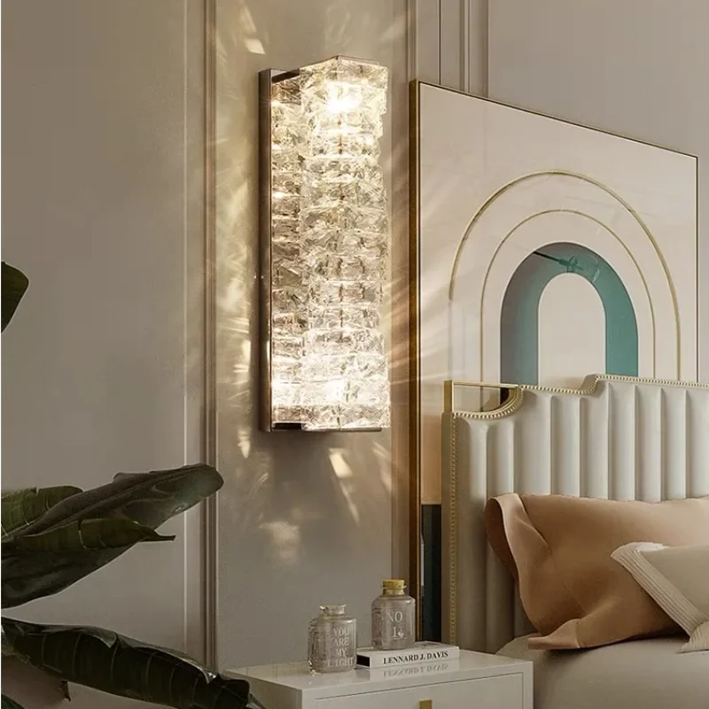 Модерен и луксозен кристал, с монтиран на стената лампа Led Окачен лампа за дневна на Фона на осветителни тела за спалнята Вътрешни тела Стенни Нощно шкафче за баня