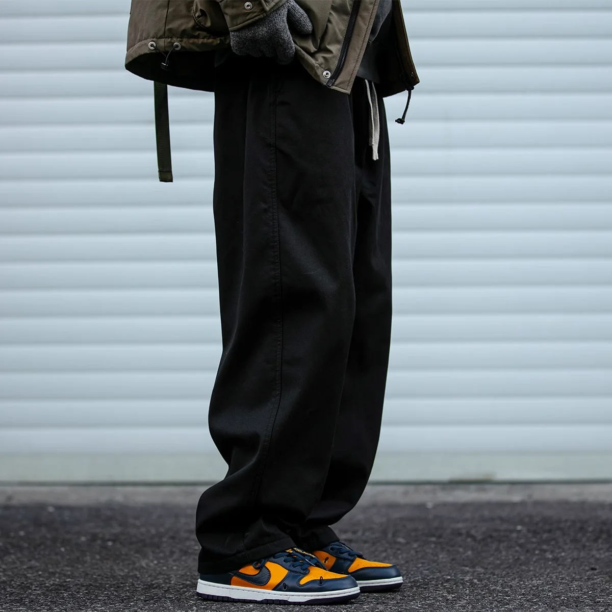 Зимна Японска градинска облекло Висококачествени флисовые карго панталони за мъже Harajuku Модерни ежедневни Дебели ветроупорен прави панталони 1