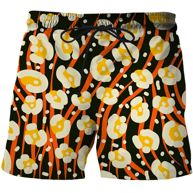 Нови летни модни спортни шорти с 3D принтом листа на джунглата, плажни шорти с змеиным принтом, бързо съхнещи панталони, бански, мъжки ежедневни панталони за джогинг 4