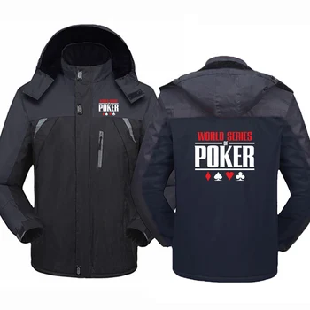2023 Ново мъжко яке World Series of Poker, изолирана windbreakers, водоустойчив топло облекло за алпинизъм, защищающая от студ