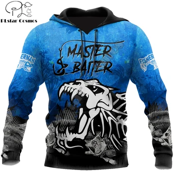 Master Baiter Fishing blue С 3D Принтом Мъжки есенна Hoody Harajuku Унисекс Случайни Пуловер Градинска Яке Спортни Костюми DK191