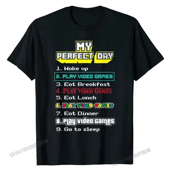 My Perfect Day Play Видеоигри, Подарък тениска за геймъри, Мъжка Лятна риза в стил фънк, Памучен суитчър на поръчка