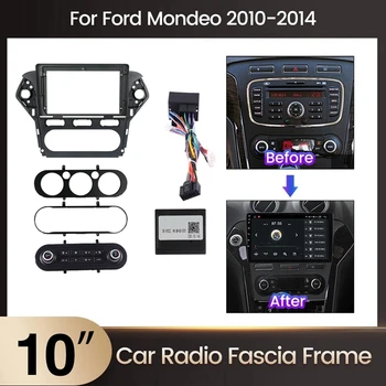 Автомобилна мултимедийна рамка 10 инча - Фасция 10.2 инча, Автомобилни Аксесоари, черен на цвят за Ford Mondeo IV 2007-2010