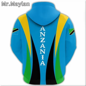 АФРИКАНСКА HOODY С КАЧУЛКА, знаме на Танзания, Качулки унисекс с 3D принтом, мъжки / дамски градинска дрехи, пуловер с цип, ежедневни яке, спортни костюми YH-389 2