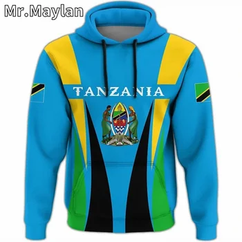 АФРИКАНСКА HOODY С КАЧУЛКА, знаме на Танзания, Качулки унисекс с 3D принтом, мъжки / дамски градинска дрехи, пуловер с цип, ежедневни яке, спортни костюми YH-389 3