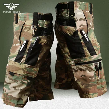 Военни панталони-Карго Мъжки Летни С Множество джобове, Износоустойчиви Къси Панталони, Външни Непромокаеми Бойни Шорти SWAT, Мъжки Армейските Шорти За Бягане