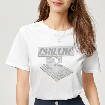Дамски дрехи, Дисни, плажна кърпа Frozen Олаф Chillin', тениска премиум-клас с портрет на Летния мультяшного характер, тениска с графичен принтом