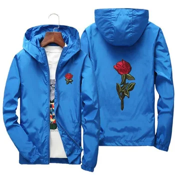 Дропшиппинг на Едро, дамски якета с бродерия във формата на цвете, роза, Ветровка, ежедневни мъжки спортни дрехи, палта, мъжко пролетно яке за колеж
