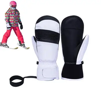 Зимни ръкавици Дамски Водоустойчиви топли ски ръкавици за целия пръст, Ветроупорен дебели зимни Снежни ръкавици, мини велосипедни ръкавици, за да 0
