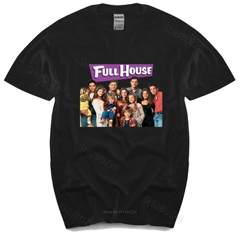лятна мъжка тениска брандираната тениска Full House V5, плакат на сериала, тениска (БЯЛА) всички размери, нова памучен мъжки t-shirt директен доставка