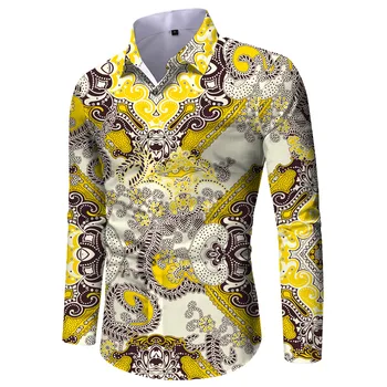 Мъжка риза с дълъг ръкав с гавайским модел 2024 г., 3D щампи, всеки ден на улицата ризи с копчета, празнични мъжки ризи, блузи, Лятна мъжки дрехи