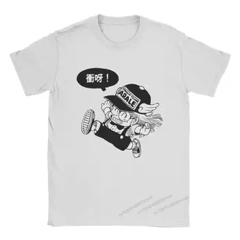 Мъжки t-shirt Arale Norimaki Running Аниме Забавни Тениски От Чист Памук С Къс Ръкав Dr Криза, Блузи С Кръгла яка, Идея за Подарък