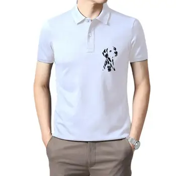 Облекло за голф, мъжка тениска с изображение, далматински бяло куче, дизайн - мъжки, дамски, детски, модни размери, тениска-поло 100% памук за мъже
