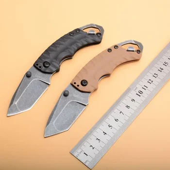 Ръчен Мини-Сгъваем Ловен Нож Kershaw 8750 Blackwash Tanto Plain Edge с Нож 8Cr13MoV, Тактически Ножове за Оцеляване EDC