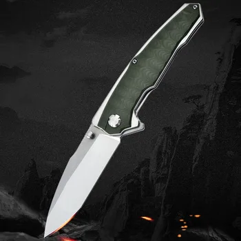 Сгъваем нож за къмпинг D2 от неръждаема стомана, преносима самоотбрана, експрес за оцеляване в дивата природа, Джобен плодов нож с дръжка G10