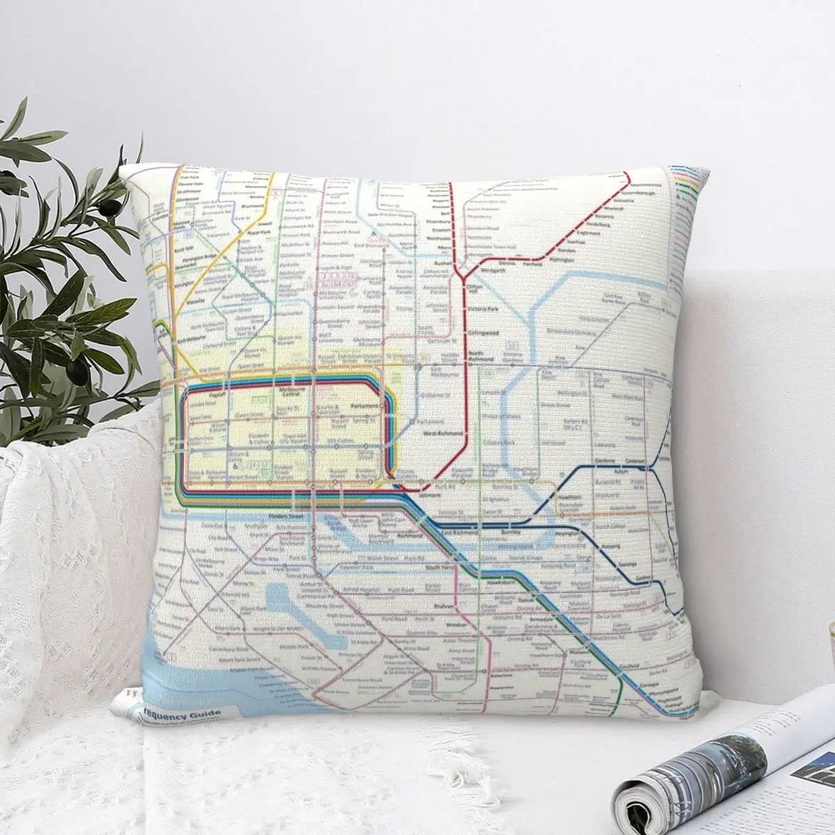 Карта на влакове и трамваи, Мелбърн, Калъфка за възглавница, калъфка, модерна калъфка, калъфки за възглавници, възглавници за легло 0