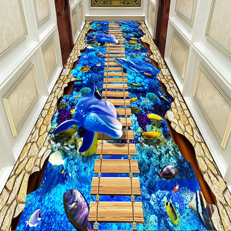 Голям размер 200 *300 см, долно Оттичане килим с 3D-принтом, килими за антре, Баня, кухня, впитывающий вода, противоскользящий мат, мат, за да премине по стълбите в хотела 0
