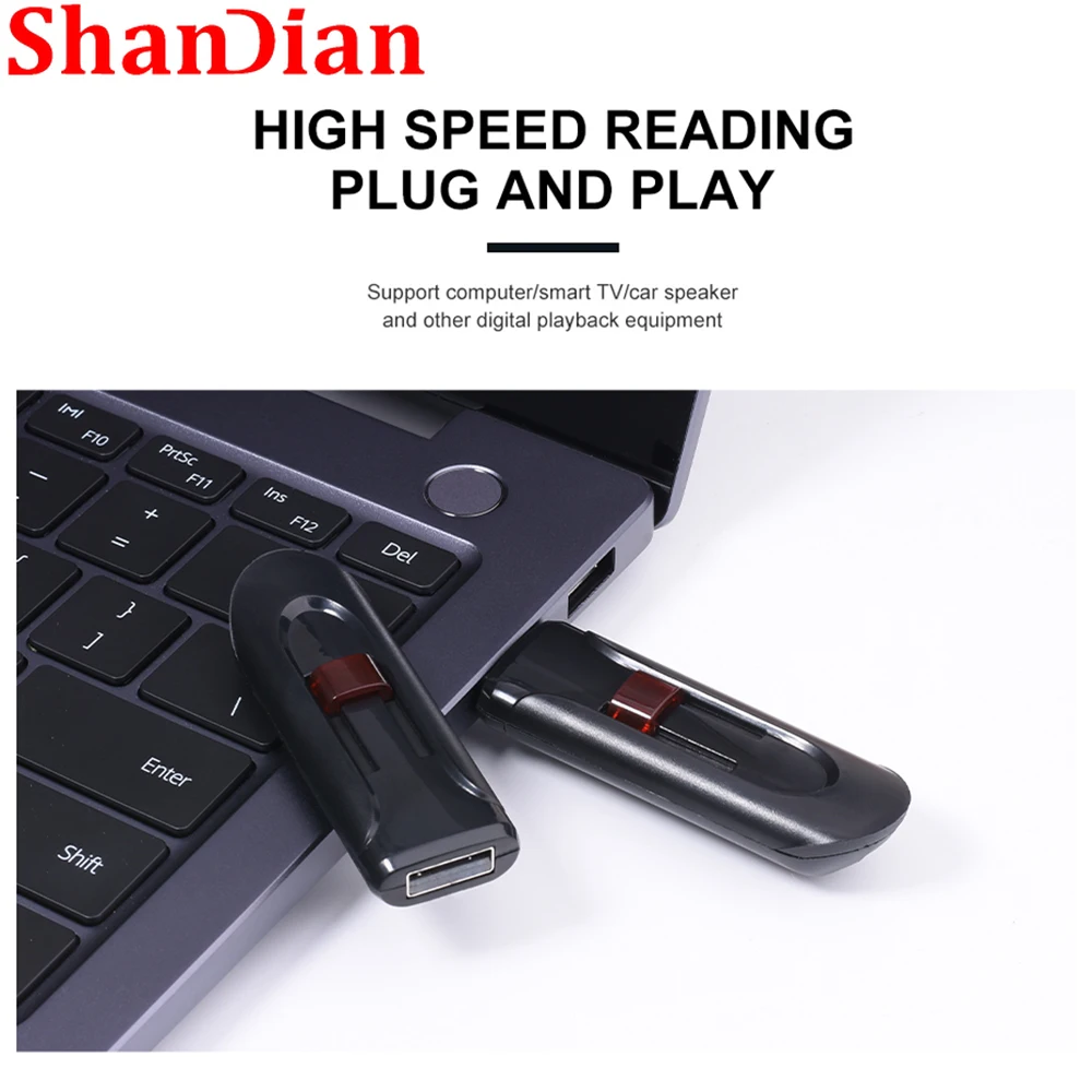 SHANDIAN USB 2.0 usb Pen 128 GB Новата Водоустойчива Карта с Памет 64 GB Black Стик 32 GB, 16 GB флаш памет Безплатен Бизнес-Подарък За по-големи