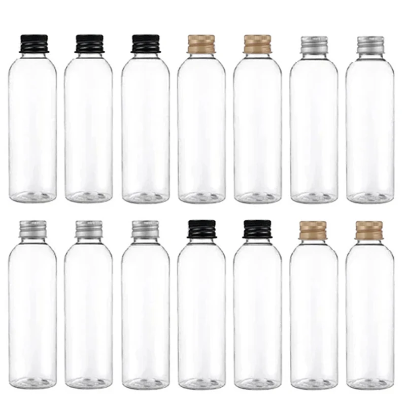 50шт Пластмасова бутилка с обем от 5 мл, 10 мл, 30 мл, 50 мл, 100 мл, Алуминиево покритие, Прозрачна бутилка за проба лосион, Празен козметични контейнер за пътуване