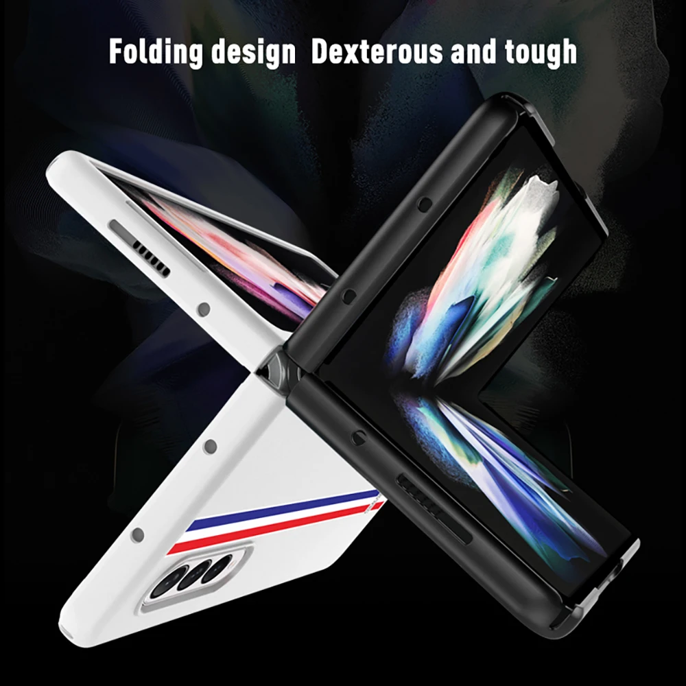 Ултра тънък калъф за PC Samsung Galaxy Z Fold 3 5G Оцветени Матово калъф За Galaxy Z Fold3 Със защита от падане, Сгъваем екран райе 0