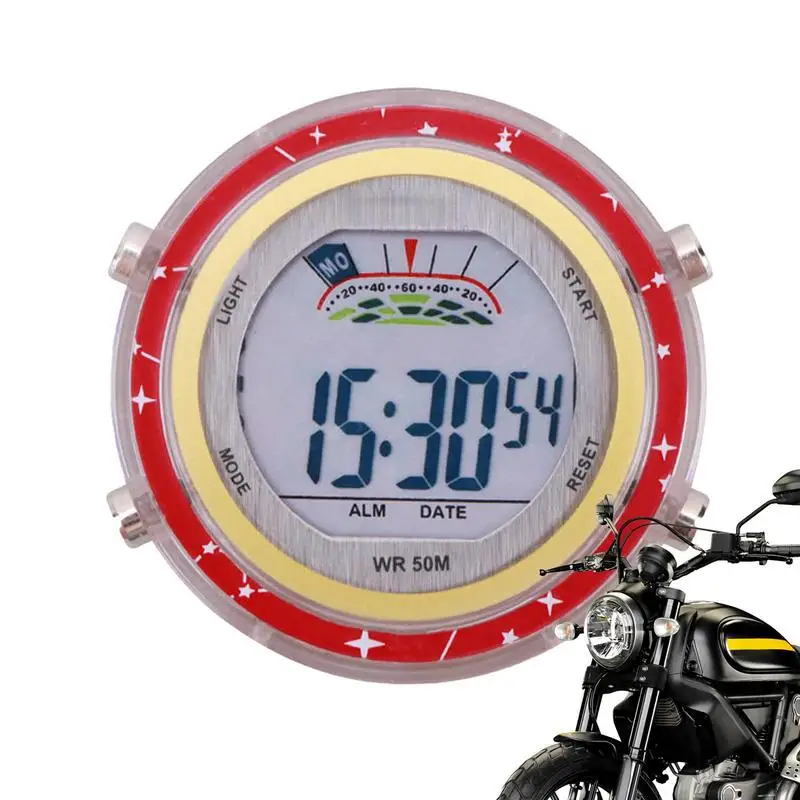 Мотоциклетни велосипедни часовници Хромированное водонепроницаемое определяне на волана Кварцов часовник Алуминиеви светещи часовници MotorAccessori